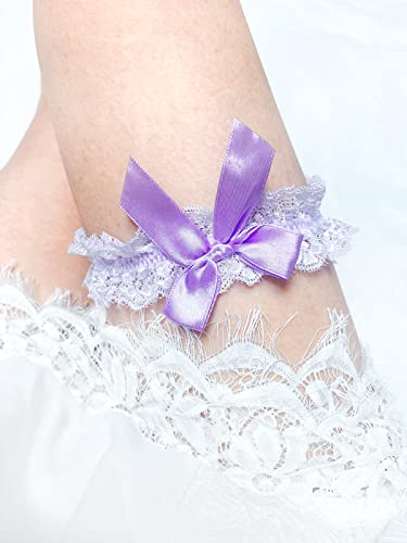 Image of Blue Garters for Bride Wedding Garter Set for Bride Bridal Garter Leg Thigh Blue