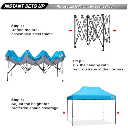 Image of ABCCANOPY Patio Pop Up Canopy Tent 10x15 Commercial-Series (Sky Blue)