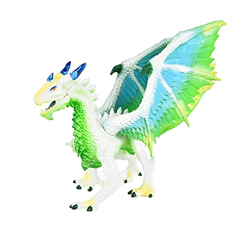 Rileryan Dragon Figurine Magic Dragon Figurine Realistic Plastic Flying Dragon Figurine for Collection Science Educational Prop Miniature Magic Dragon Statue Home Decor Accessorie, Ice Dragon
