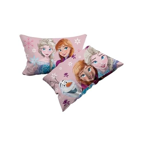 Frozen Set mit 2 Kissenbezügen aus Baumwolle, 2 Stück, 100% Baumwolle, 50 x 80 cm, Hotelverschluss