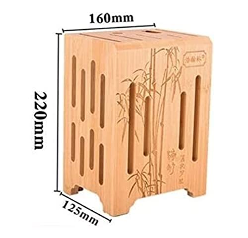 Soporte para cuchillos de bambú multifuncional con montaje en pared para el hogar 3
