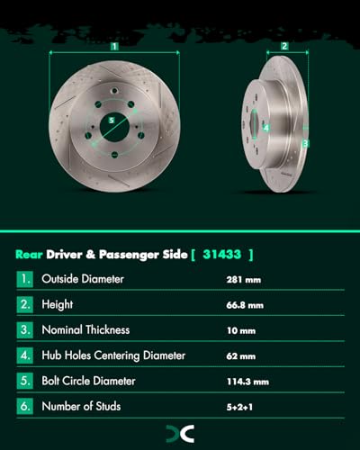 Image of SCITOO Brake Kits 31440;31443;D1210;D1212 Front Rear Brake Rotors Brake Pad | Fit For Lexus For HS250h 2010-2012,For Toyota For RAV4 2006-2018