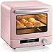Elektryczny mini piekarnik 20L różowy wyświetlacz LED do domu 2-warstwowy wielofunkcyjny mały piekarnik, 36,8x43,4x36,8cm toster (kolor różowy) (różowy) (różowy)