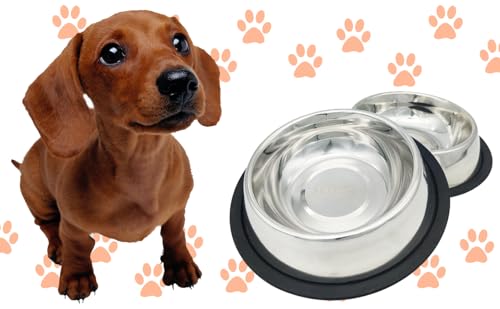 BPS® - 2 ciotole per cibo e acqua, in acciaio