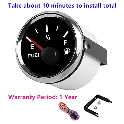 Image of 100Tech Marine & Automotive Fuel Level Gauge for Boat, Car, Truck, Diesel, Gasoline with Backlight, 240-33ohm, Black