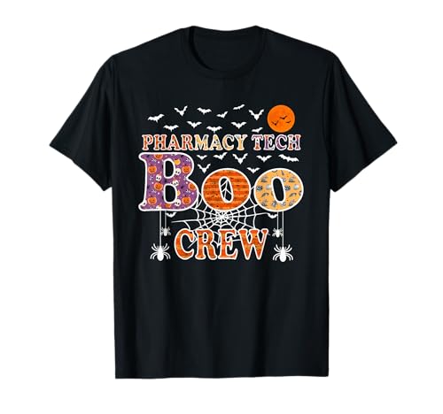 Photo de Pharmacy Tech Boo Crew, Technicien d'halloween Amusant T-Shirt
