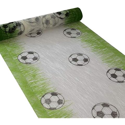 Camino de mesa de fútbol blanco y verde Cover