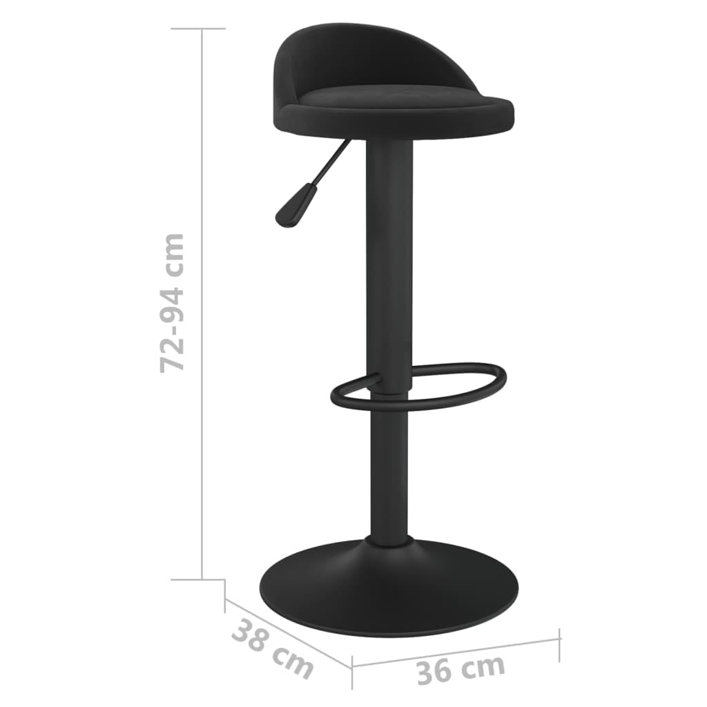 vidaXL Sgabelli da Bar 2 pz in Velluto Nero