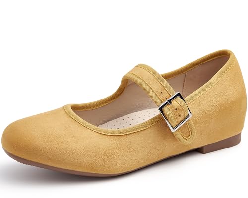 Cestfini Mary Jane Shoes Women Slip on Ballet Flat Dressy Comfortable Round Toe Black Flats Shoes Ankle Strap Flats for Women