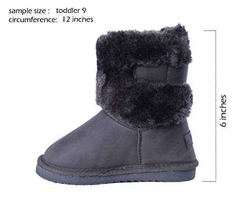 Image of REDVOLUTION Kids Boots Toddler Girls Cute Butterfly Bow | PomPom PU leather Boot (Toddler /Small Kid)