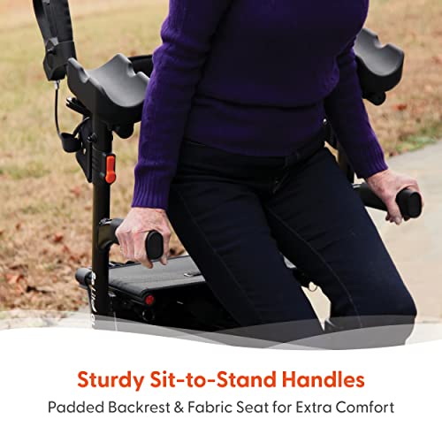 So Lite Glide Backsaver Rollator Walker - Upright Walkers For Seniors With Seat And Armrest - Stand Up Rolling Walker (Black) #TOP4