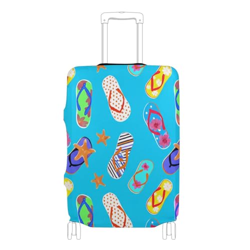 Luggage Protector Custom Suitcase Covers Personalized Colorful Travel Accessories Suitcase Sleeve Colorful Flip Flops Polka Dots, XL, Fits 29-32 Inch Case