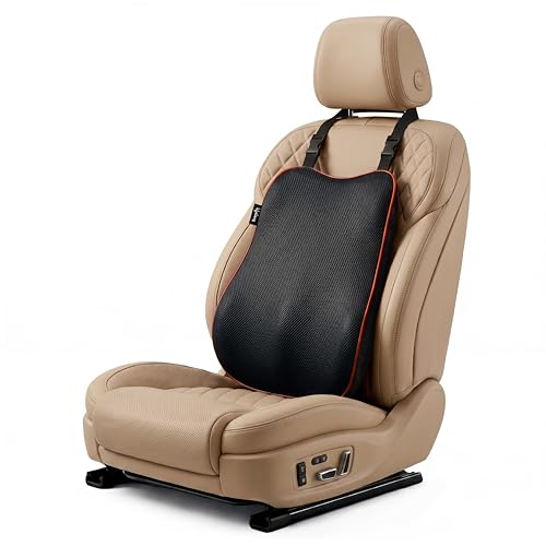 Image of Lifelong Back & Lumbar Support Car Seat Cushion | Memory Foam Car Pillow for Back Side | Office Chair & Seat Backrest for Back Pain Relief, Comfortable Long Drive & Daily Commute | Washable Cover