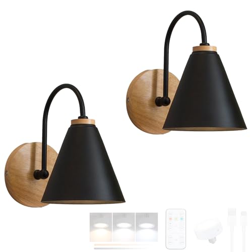 Aplique de Pared Industrial E27, Funciona con Pilas, para Interiores, con Control Remoto, Regulable, Recargable por USB, para Dormitorio, casa de Campo, mesita de Noche.