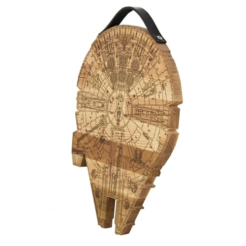 Tabla de cortar de madera con diseño Millenium Falcon miniatura 1