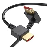 ZeniKon 8K Right Angle HDMI Cable 3FT, 90 Degree HDMI 2.1 Cable Ultra High Speed HDMI to HDMI Cord (8K@60Hz, 4K@120Hz/60Hz, eARC, Dynamic HDR, 3D) for HDTV, Monitor, PS5/PS4, Laptop, PC