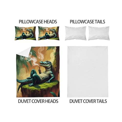Housse de couette crocodile dessin animé pour des nuits douces et joyeuses