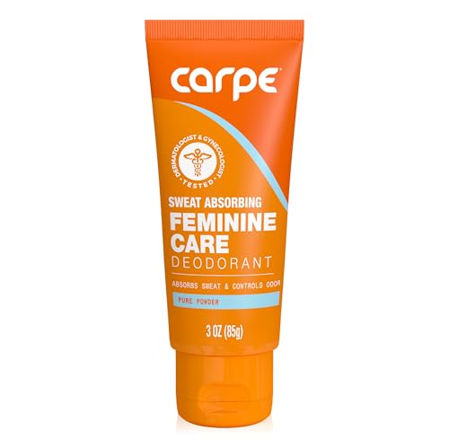 Carpe Feminine Sweatcare Intimate Deodorant - pH Balanced, 24Hr Moisture & Odor Control Whole Body...