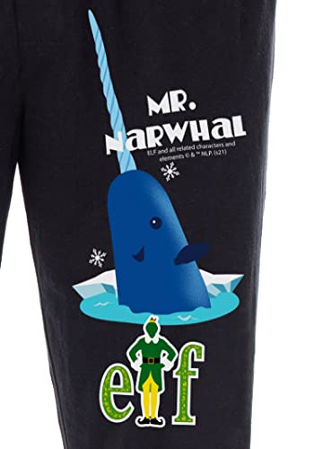 Elf The Movie Men's Mr. Narwhal And Buddy The Elf Logo Loungewear Sleep Bottoms Pajama Pants3