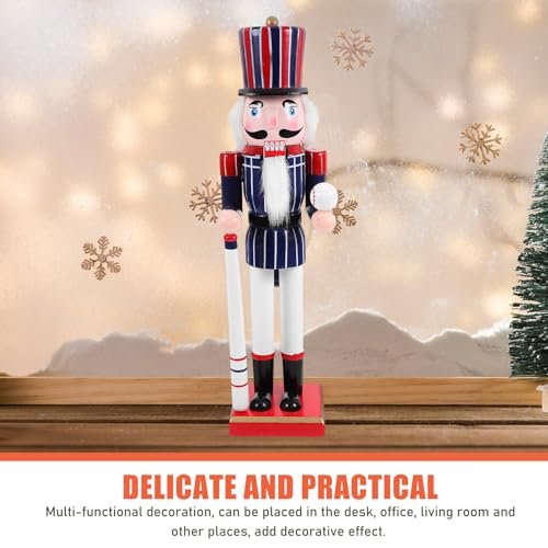Casse-Noisette Bois Style Baseball Statuette de Collection Bureau - 7