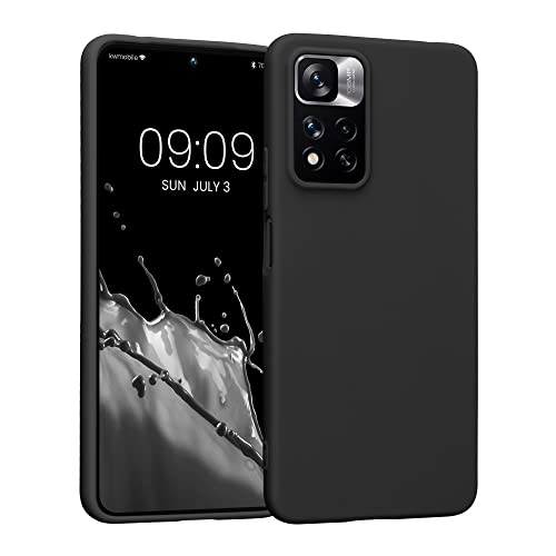 kwmobile Handyhülle für Xiaomi Redmi Note 11 Pro+ 5G / Note 11 Pro Plus 5G Hülle - TPU Case - Kabelloses Laden - Schutzhülle Cover in Schwarz matt