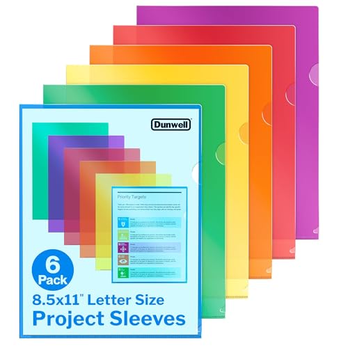 Carpetas de plástico transparente Dunwell fundas de plástico tamaño carta 8.5 x 11 pulgadas pack de 6