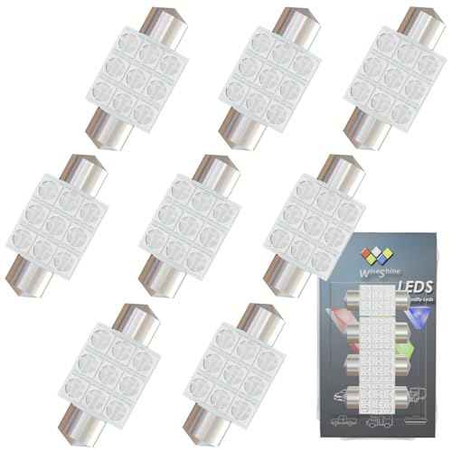 Wiseshine Festoon LED Bulb,6418 LED Bulbs Green 36mm,LED Bulb 6411 6423 DC 12V for Automotive Interior Door Cargo Lights (Pack 8)