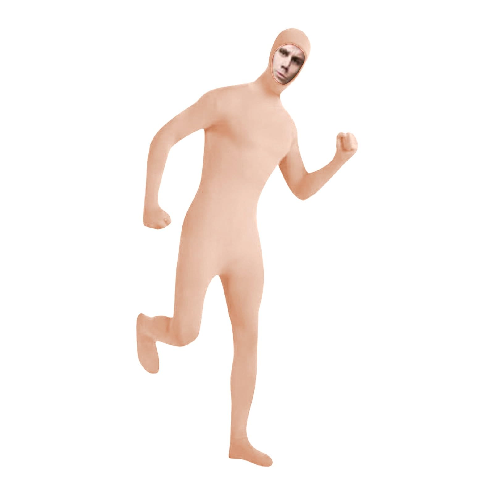 Halloween Stealth Suit for Adults and Kids Unisex Bodysuit for Stage Performance and Costume Events Lingerie Costume for Women Men Kids Cosplay (Beige-A,XL)