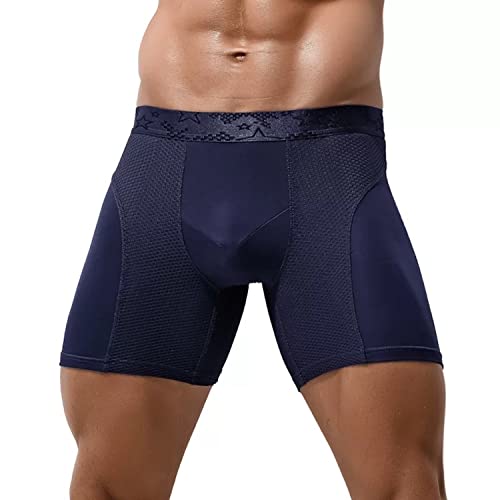 Men's Comfort Boxer Briefs Breathable Cotton Active Mesh Quick Dry Performance Underwear