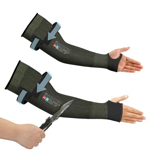 Image of Schwer PRO-SKIN ANSI A9 Cut Resistant Arm Sleeves for Men & Women S904-B, Non-PFAS, Puncture Resistant Arm Protectors for High Risk Work, UPF50+ UV Protection Cooling Gardening Sleeves for Farming