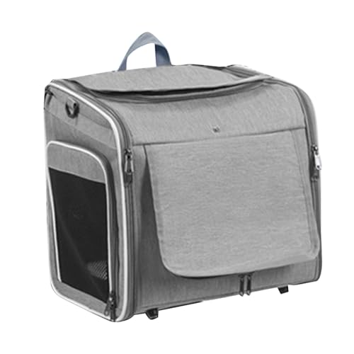 ZAICOLER Panier Vélo pour Chien Supporte Jusqu'à 8 Kg Extensible et Pliable 4 Portes et 4 Compartiments en Filet Sac à Dos de Transport pour Animaux Cadre...
