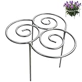 Metal Plant Support Ring, Soporte para plantas para maceta y jardín, soporte de metal para peonías, rejilla de flores para plantas de interior, estable y apilable (S)