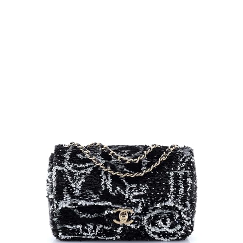 Pre-Loved Lucky Symbols CC Flap Bag Sequins Mini, Black