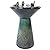 Sunnydaze Gathering Birds 28.25-Inch Ceramic Water Fountain with LED Lights - Electric Submersible Pump with Adjustable Flow Green