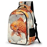 BTCOWZRV Mochila para laptop, ligera, impermeable, para viajes, con peces, bajo el paraguas, bolsa de senderismo para mujeres y hombres, 15.6 pulgadas, color blanco, talla única, mochilas de día,