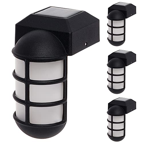 GreenLighting Marina Solar Post Cap Lights - Fits 4x4 Nominal Wood, Outdoor Solar Powered Light for Fence, Landscaping, Deck, Garden - Bright LED, Waterproof Nautical Lighting, Black 4 Pack