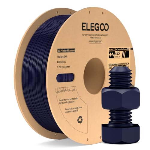 Image of ELEGOO ABS Filament 1.75mm Navy Blue 1KG, Heat Resistant 3D Printer Filament High Toughness & Impact Resistance, 1kg spooll(2.2lbs) Fits for Most FDM Printer