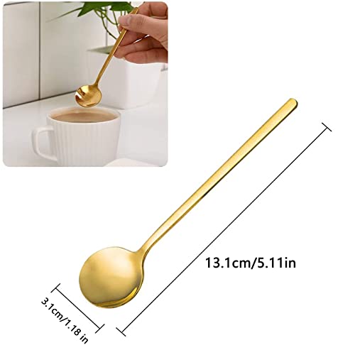 Bantre Pack of 12 Gold Coffee Spoons, Classic Coffee Spoons, Small Coffee Spoons, Stainless Steel Teaspoons, Dessert Spoons - Image 2