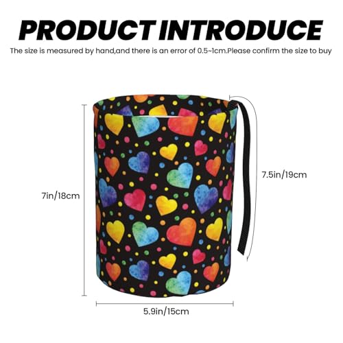 Image of Car Trash Bag Watercolor Hearts Waterproof Trash Small Car Can Portable Collapsible Car Garbage Can Hanging for Back Seat Floor or Hanging Headrest Car Decor Road Trip Essentials