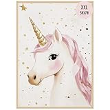 Things of Happiness Einhorn Poster für Kinder | Poster Unicorn Kinderzimmer | Wandbild mit Pferd als Geschenk zur Geburt, Taufe, Kindergeburtstag (Einhorn, 50x70 cm)
