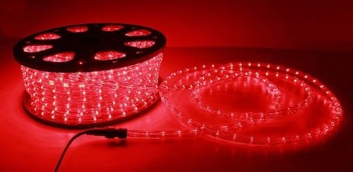 MTN Gearsmith New 50' ft 2 Wire LED Rope Light Home Outdoor Christmas Lighting Red