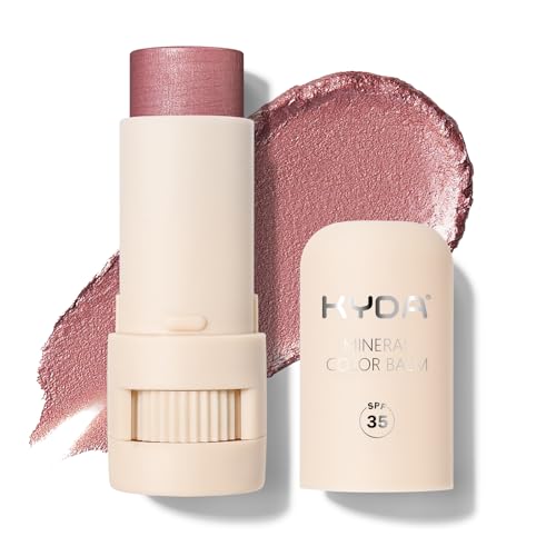 KYDA Mineral Color Balm, SPF 35, Creamy Blendable Color for Lips and Cheeks, Buildable Shimmer Finish, Lightweight Cream Formula, Multiuse Makeup Stick, ROSE