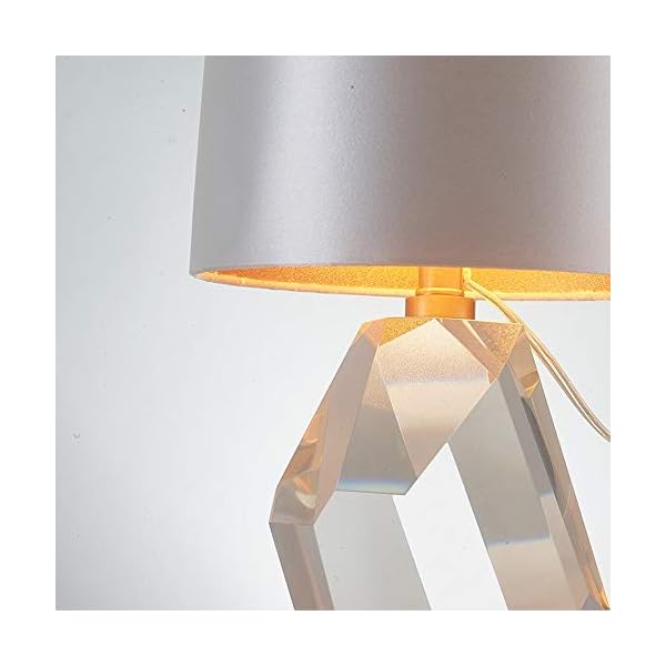 GUOCC Modern Nordic Simplicity Crystal Table Lamps E27 Modern Fabric Lampshade Desk Lamps Bedroom Bedside Lamp European Hotel Restaurant Atmosphere Lamp Night Lighting Decor - Image 6