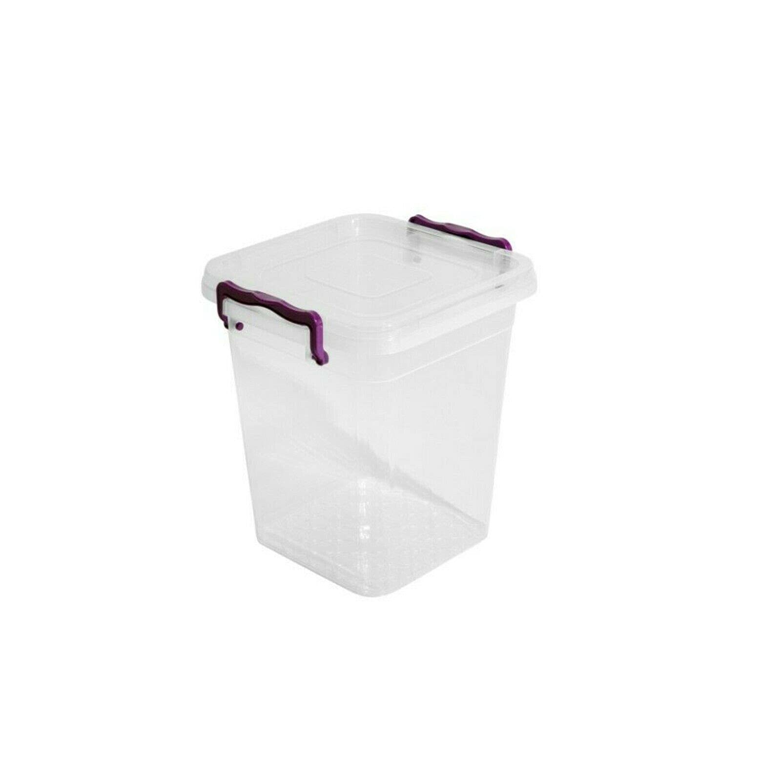 Plastic Storage Box Boxes Lid Handles Food Container Home Kitchen Office Box UK (5L Deep)