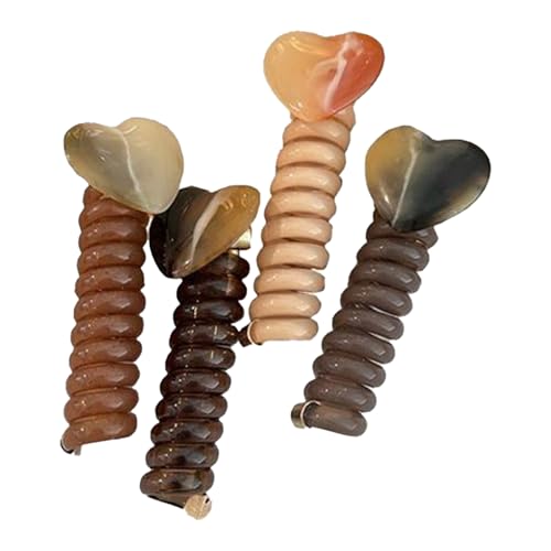 Bandas elásticas para el cabello, soporte para cola de caballo para cable de teléfono, diadema trenzada de burbujas, lazos para el pelo sin daños, juego de 4 diademas elásticas y rizadas para moño