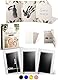 ABDRUCKZAUBER Original Baby Abdruckset 0-6 Monate I schwarzes Handabdruck Set & Fußabdruck Baby I Personalisiertes Geschenk Baby I Inkl. 3 Stempelpads, 3 Abdruckkarten & 1 liebevolle Faltkarte