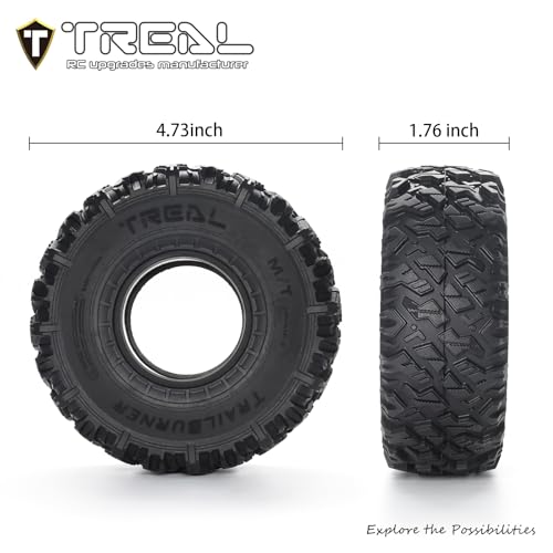 TREAL 1.9 Tires TrailBurner Rubber Tyre Set (4P) RC Beadlock Wheel Tires for 1:10 RC Crawler Axial SCX10 II SCX10 III Capra TRX4 Gen8 Ascent - Thumbnail 3