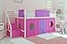 DHP Star Loft Bed, Pink & Purple Kid's Curtain Set Pink and Purple