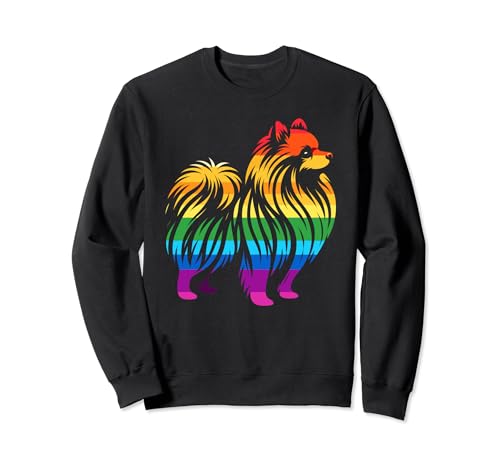 Retro Pomeranian Rainbow LGBT Lesbianas Orgullo Gay Pomerania Sudadera