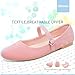 Obtaom Mary Jane Flat Shoes Round Toe Ballet Flats for Women Dressy Fabric Business Flats Comfortable Classic Strap Flats for Office(Dirty Pink,US9)